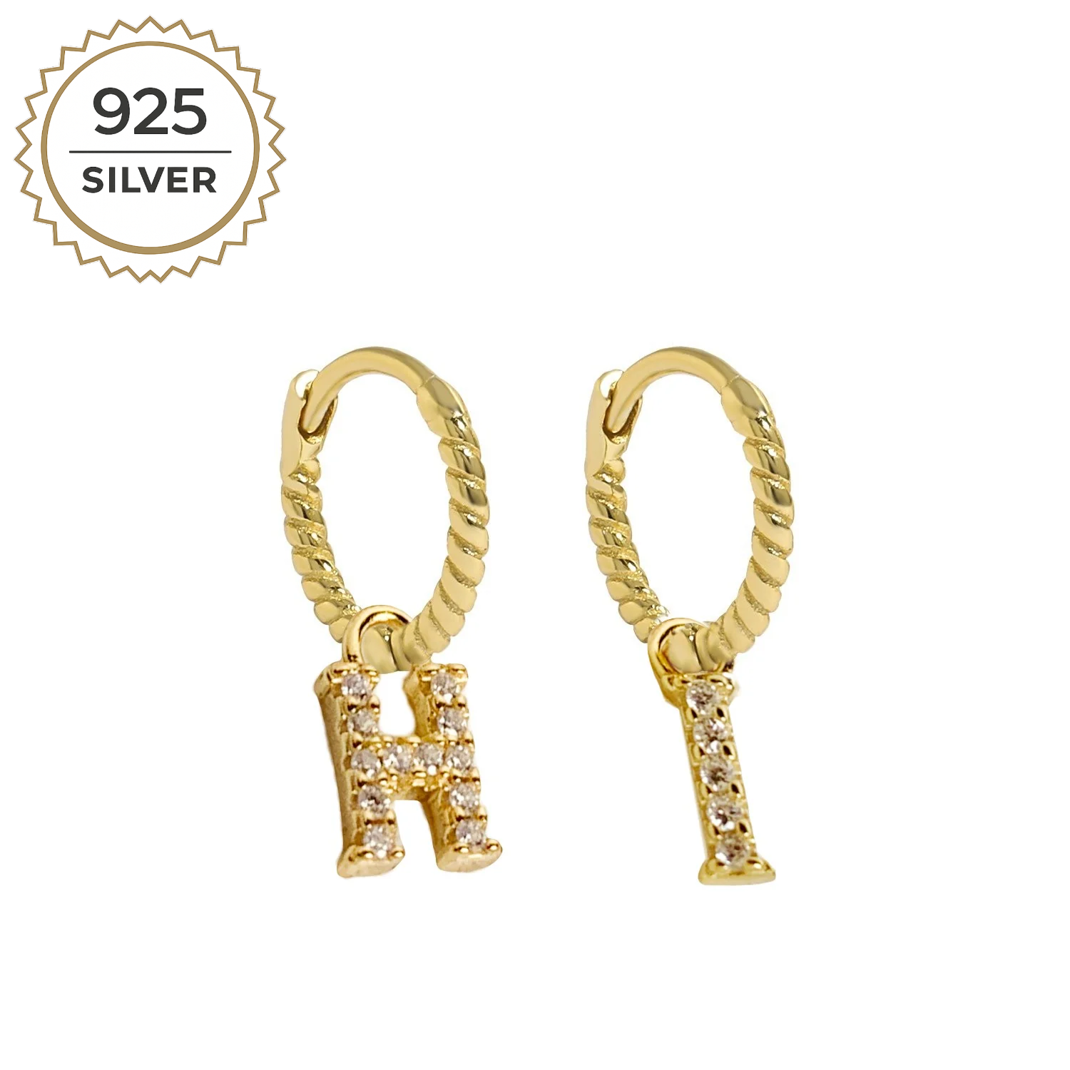 MINI MALEA HOOPS with LETTER CHARMS
