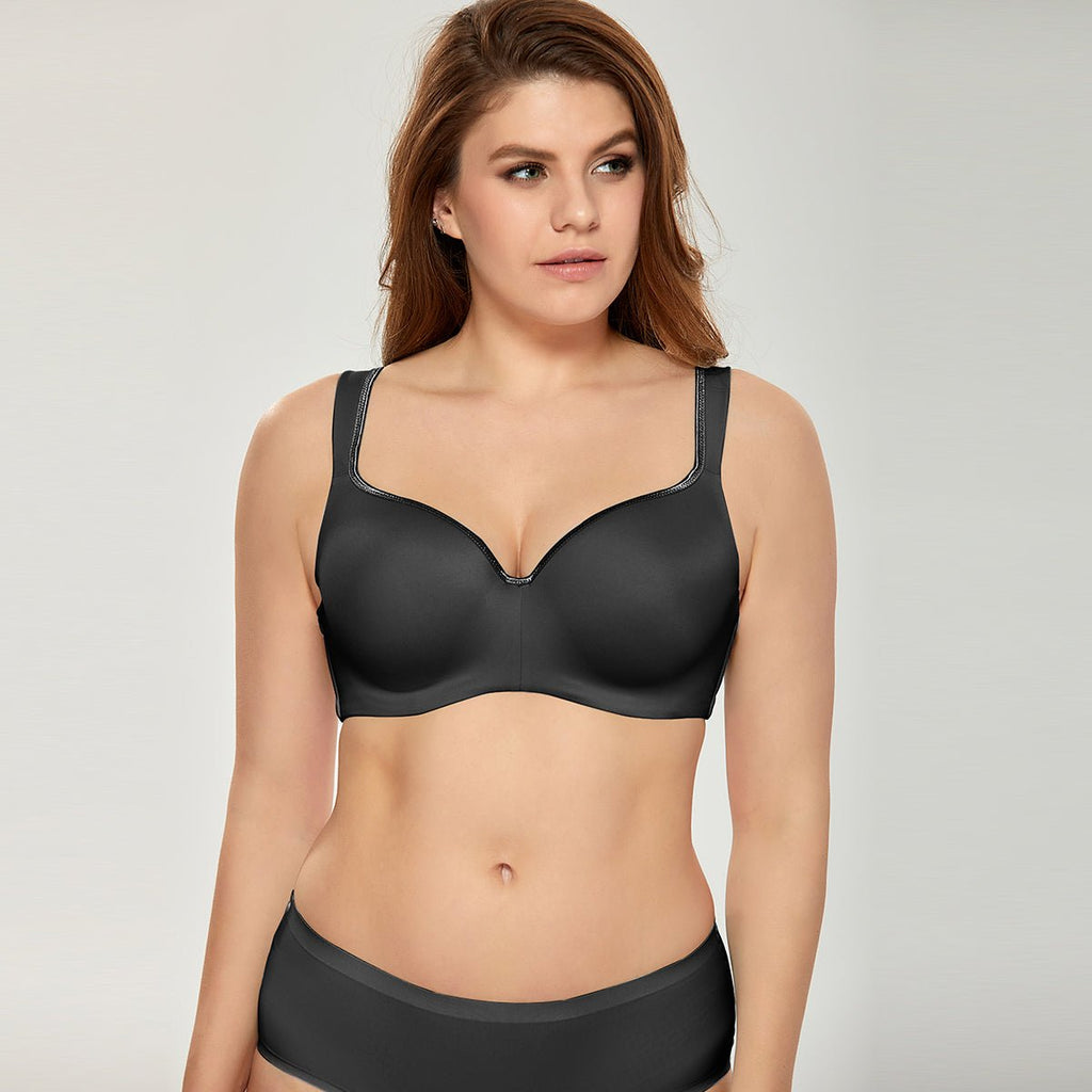 Balconette Seamless Plus Size Underwire Support Full Coverage Bra