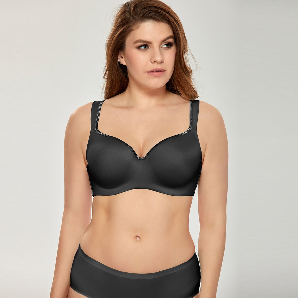 Balconette Seamless Plus Size Underwire Support Full Coverage Bra