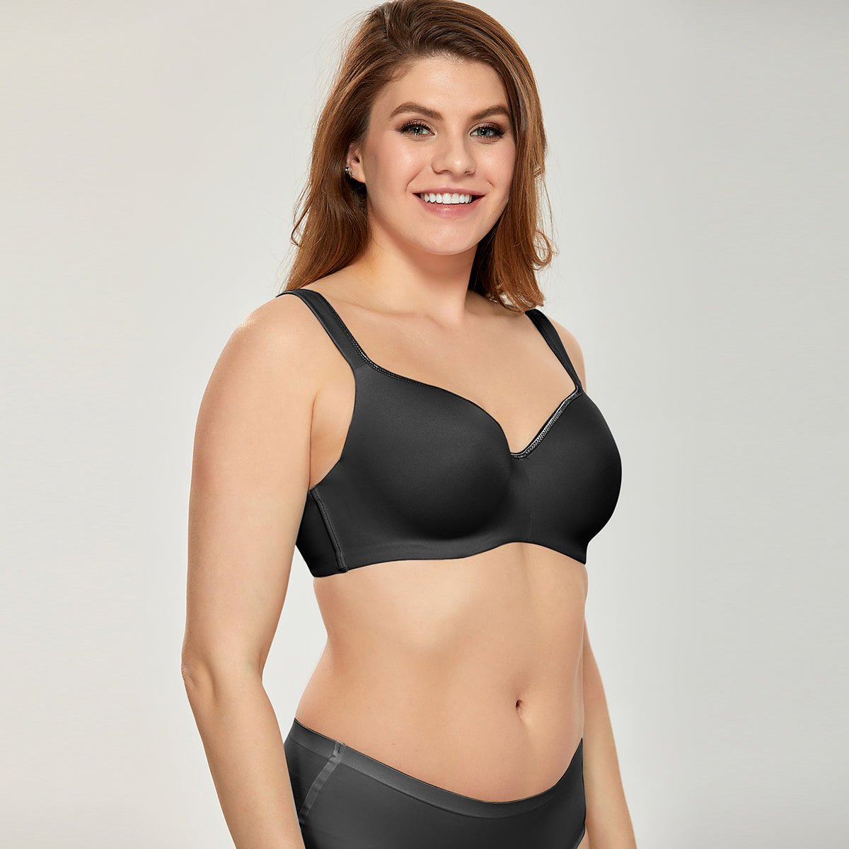 Balconette Seamless Plus Size Underwire Support Full Coverage Bra