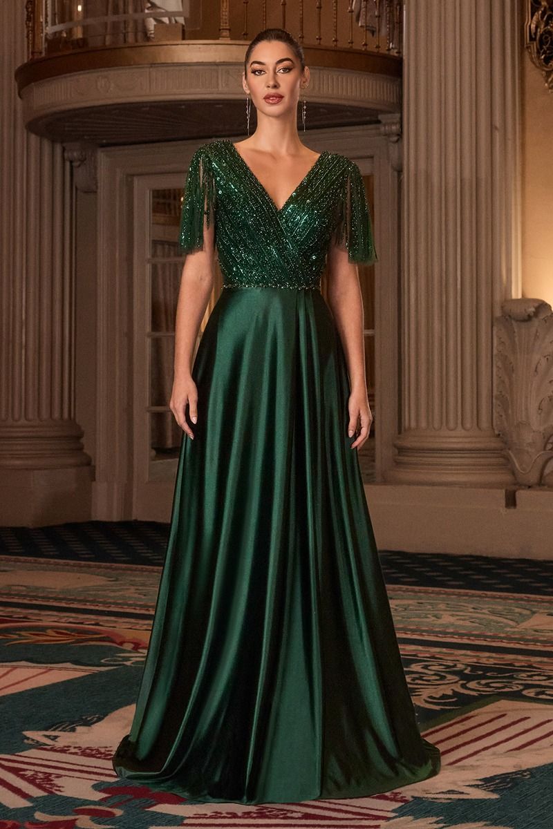 Satin Skirt With A Beaded Bodice