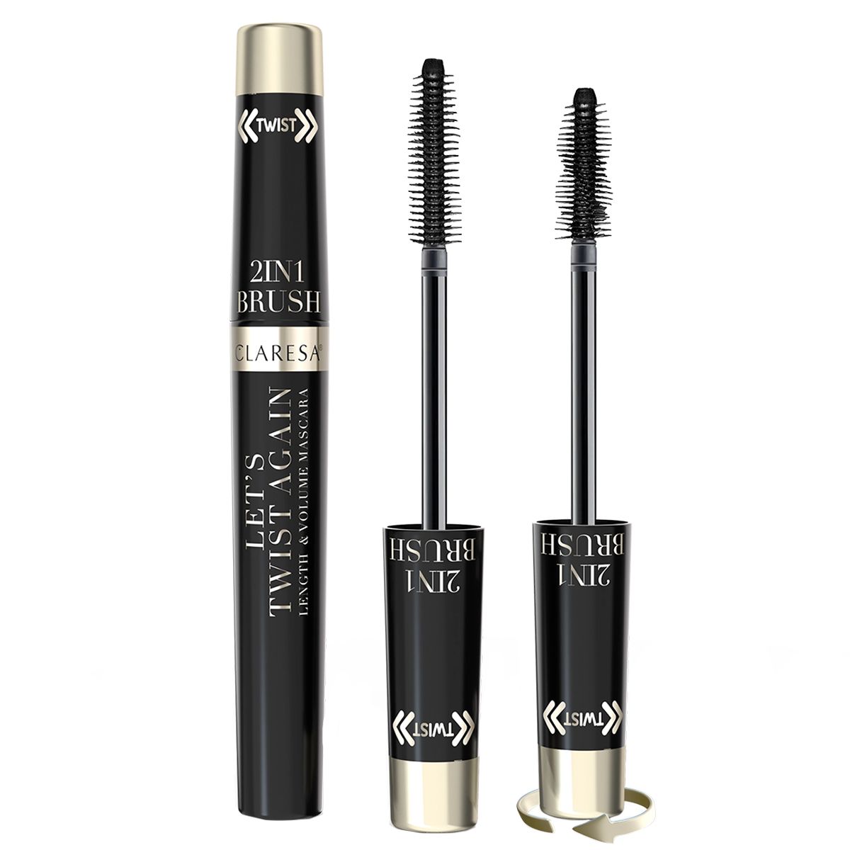 Claresa Let's Twist Again 2-in-1 Length Volume Mascara Black
