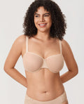 Cosnufy Sheer Mesh Balconette Bra