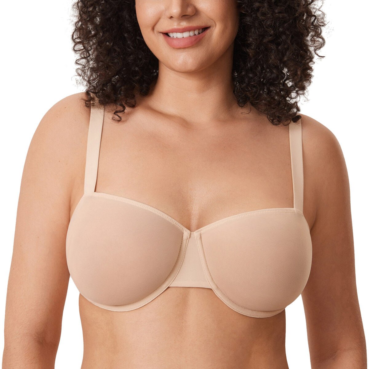 Cosnufy Sheer Mesh Balconette Bra