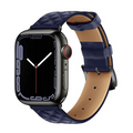Hoco WA18 pótszíj (egyedi méret, kicsi, szilikon, bőr hatású, állítható, 3D rombusz) SÖTÉTKÉK Apple Watch Series 10 42mm / Watch Series 9 41mm / Watch