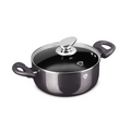 Blauman BL-3963 Carbon Pro Alumínium Lábas Üveg fedővel Ø 20cm 2,5L - Fekete