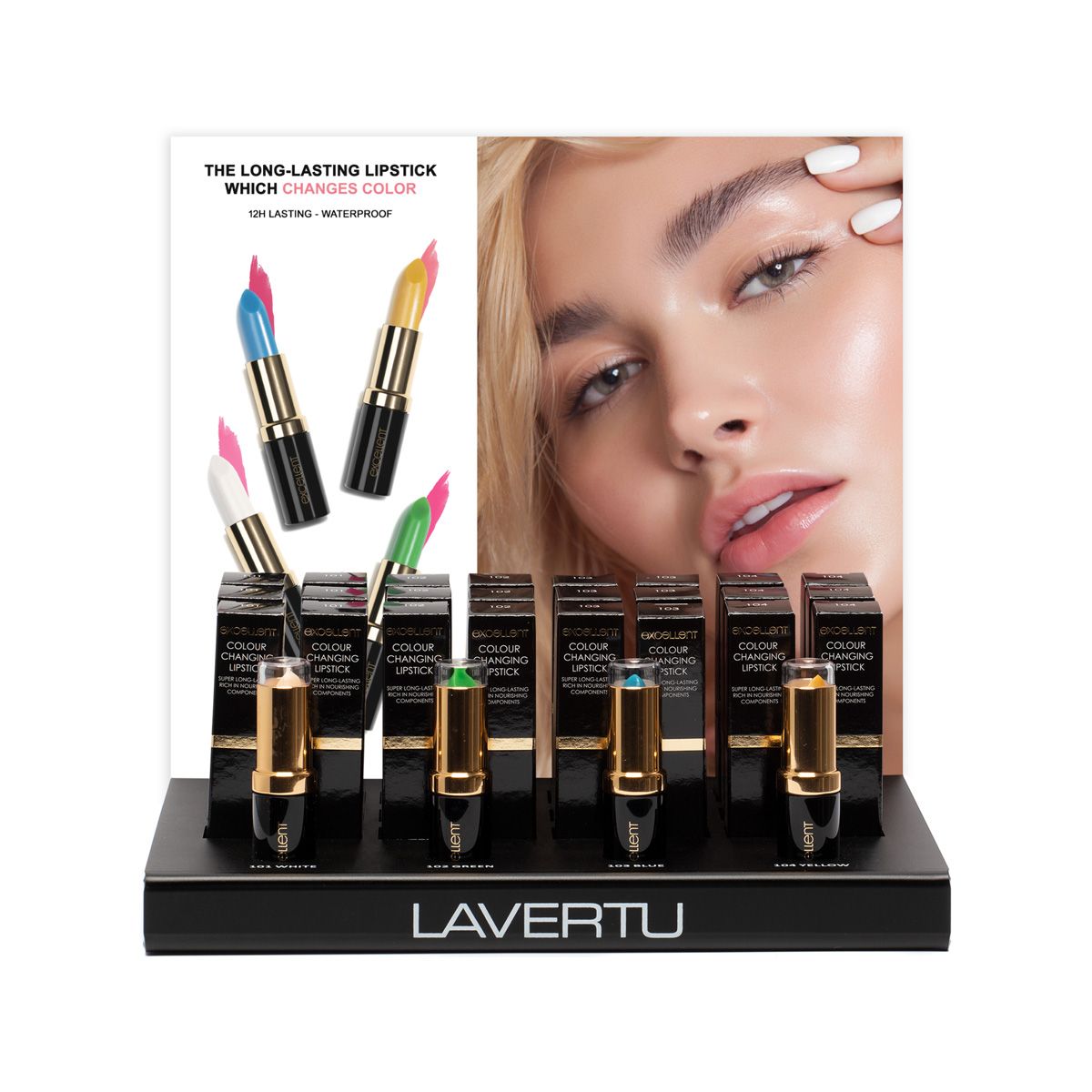 Excellent lipstick display complete (24pcs)