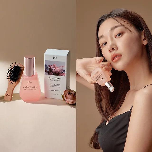 [Woodbrush Gift] Perfume Substitute" Atelier Perfume Hair Oil Essence Set (Pink Freesia Scent)