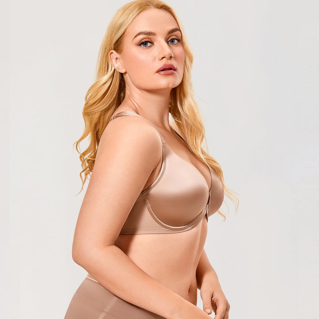 Front Closure T-Back Underwire Plunge Bra
