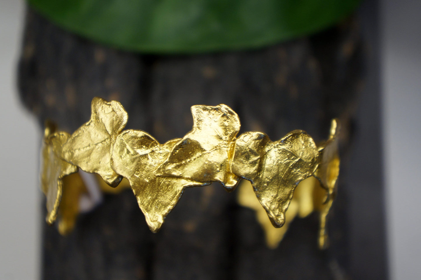 Real Ivy Leaf Bracelet, Handmade Nature Jewelry, Organic Forest Cuff, Gift for Health & Luck, Eco Sustainable Sterling Silver 925