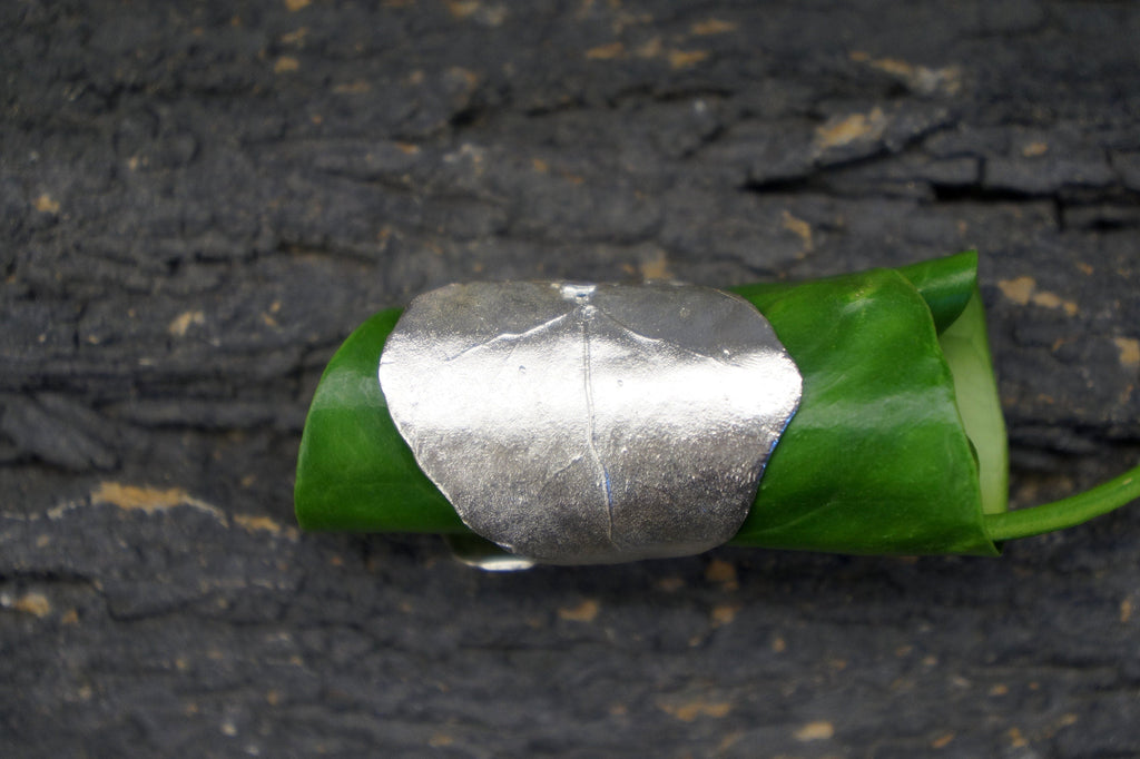 Real Ivy Leaf Silver Ring, Handmade Nature Jewelry, Organic Forest Band, Gift for Luck & Protection, Eco Sustainable Sterling Silver 925
