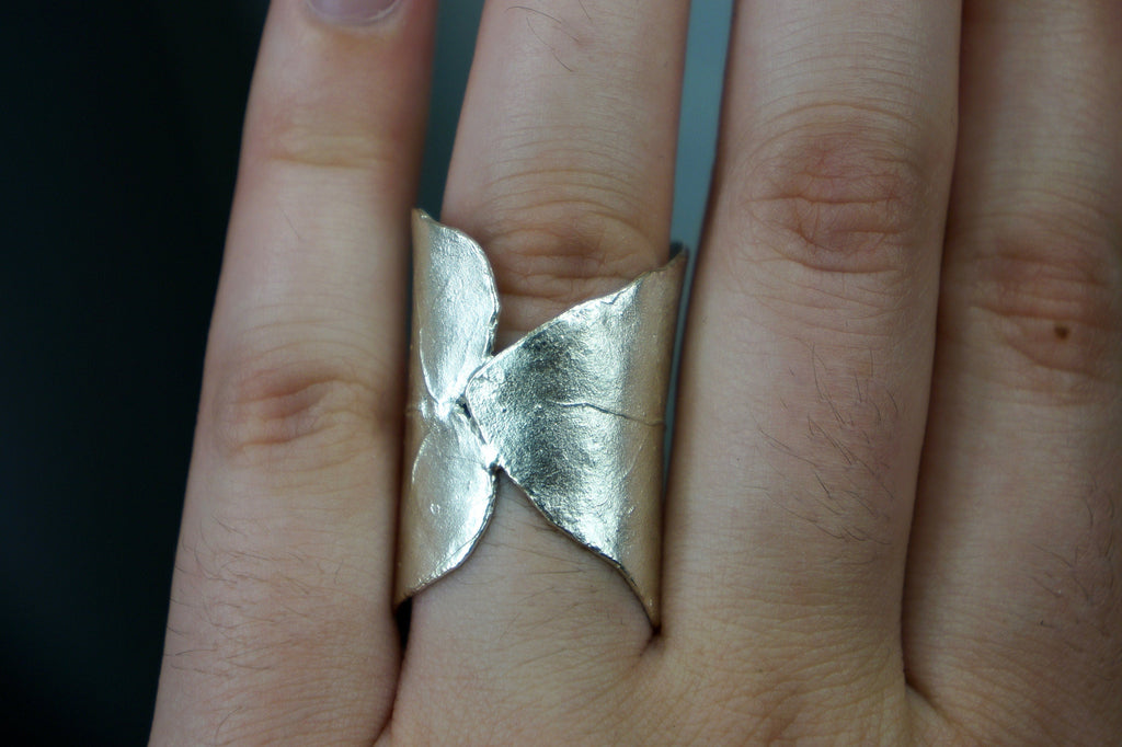 Real Ivy Leaf Silver Ring, Handmade Nature Jewelry, Organic Forest Band, Gift for Luck & Protection, Eco Sustainable Sterling Silver 925