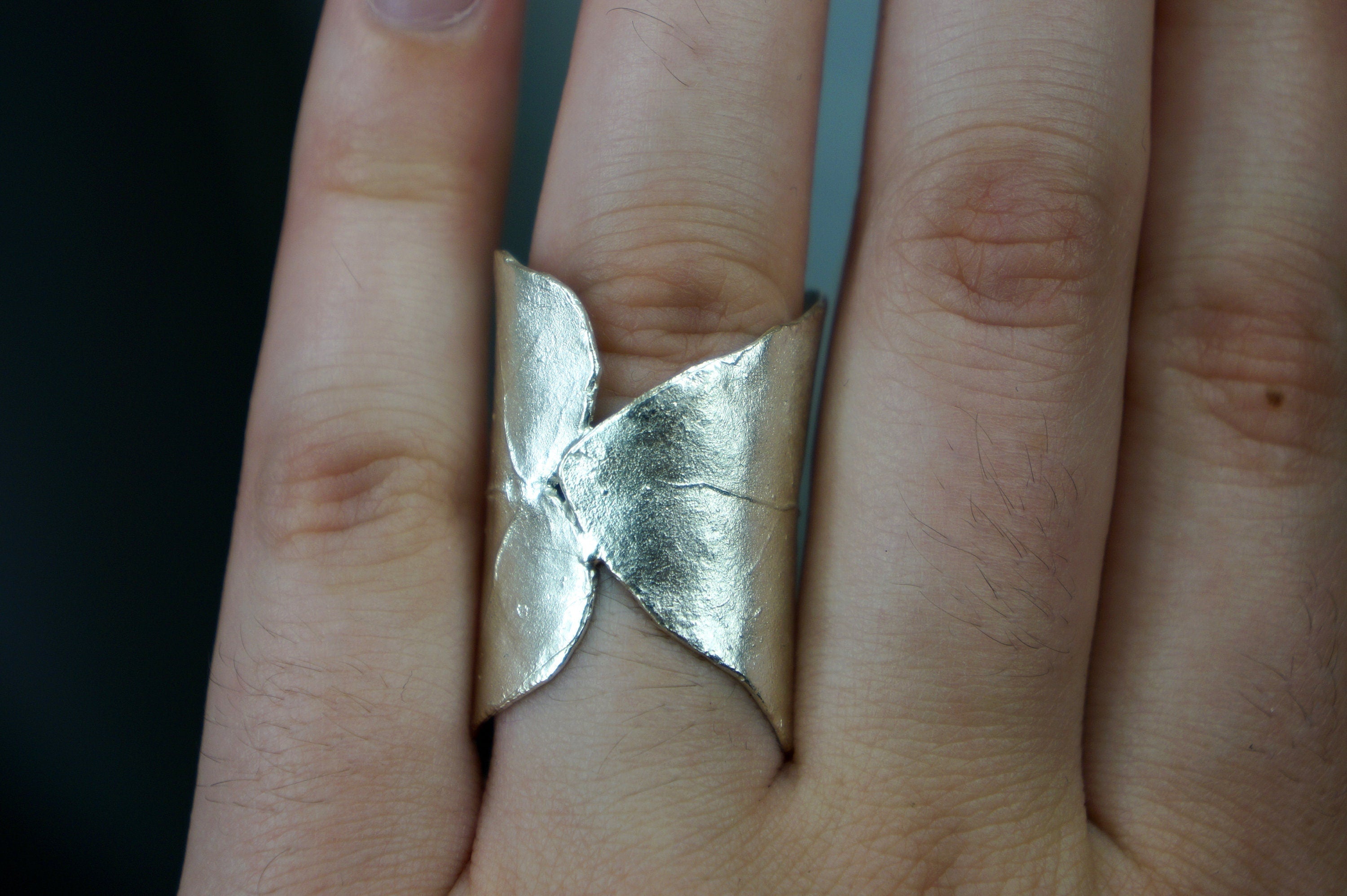 Real Ivy Leaf Silver Ring, Handmade Nature Jewelry, Organic Forest Band, Gift for Luck & Protection, Eco Sustainable Sterling Silver 925