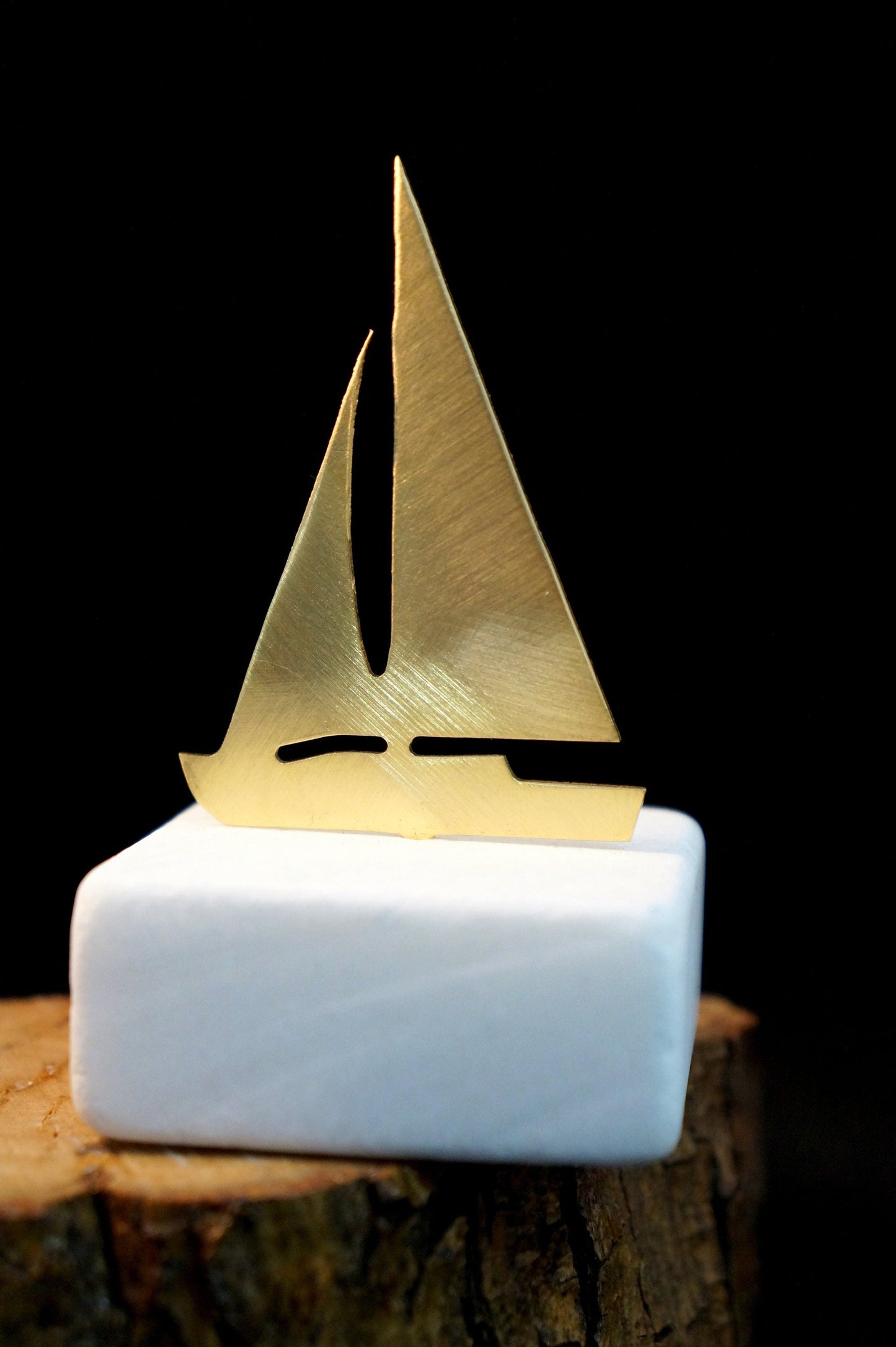 Home decor Modern Art Mens Gift Nautical Decor, Gold Minimal Sailboat Statue  gift for her