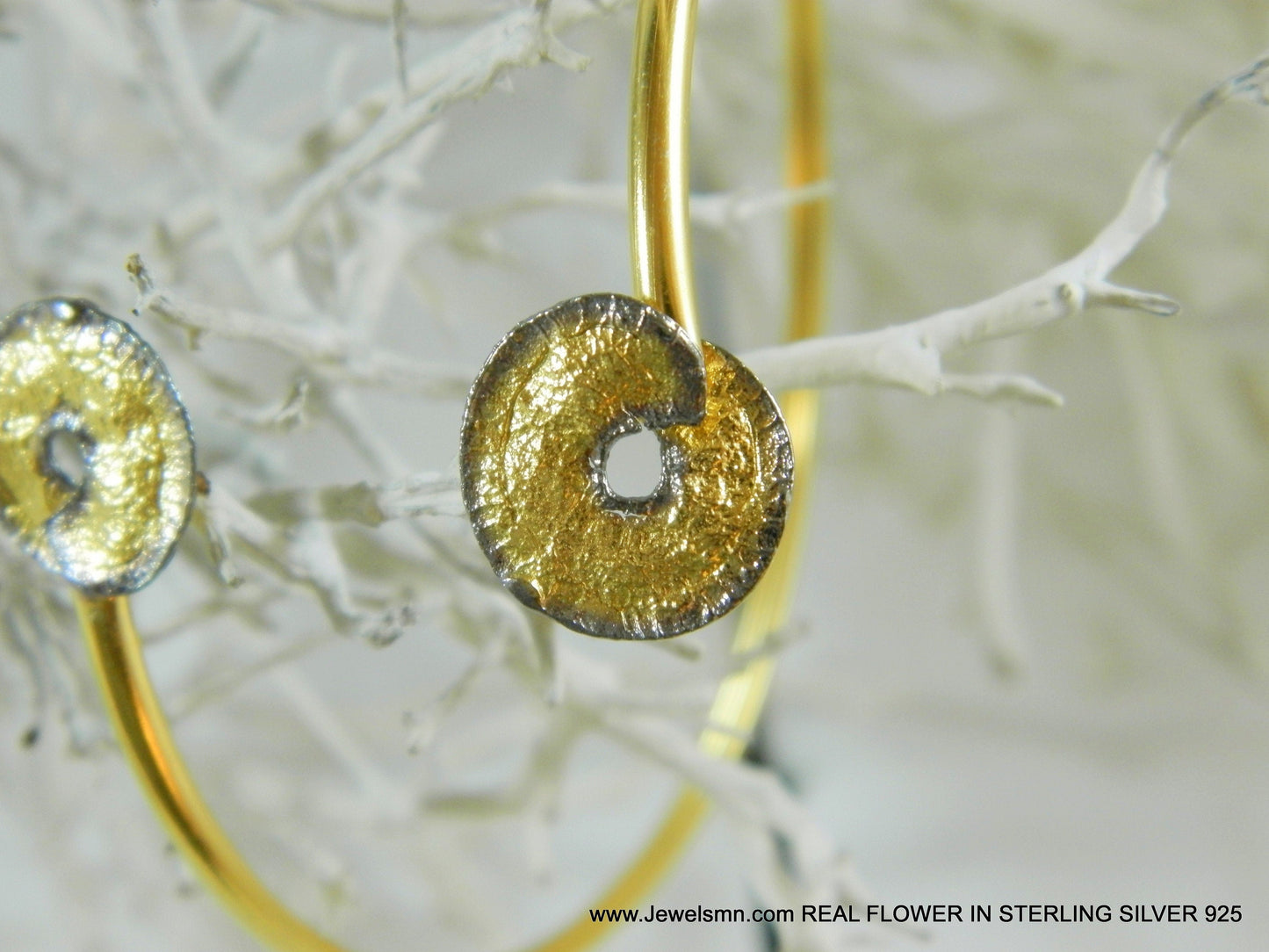 Nature-Inspired Spiral Leaf Cuff Bracelet - Gold Plated Silver