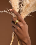 Solid Gold Mimosa Ring, Handmade Nature Jewelry, Organic Forest Band, Eco Gift for Health & Rejuvenation, Real Gold (9K, 14K, 18K)