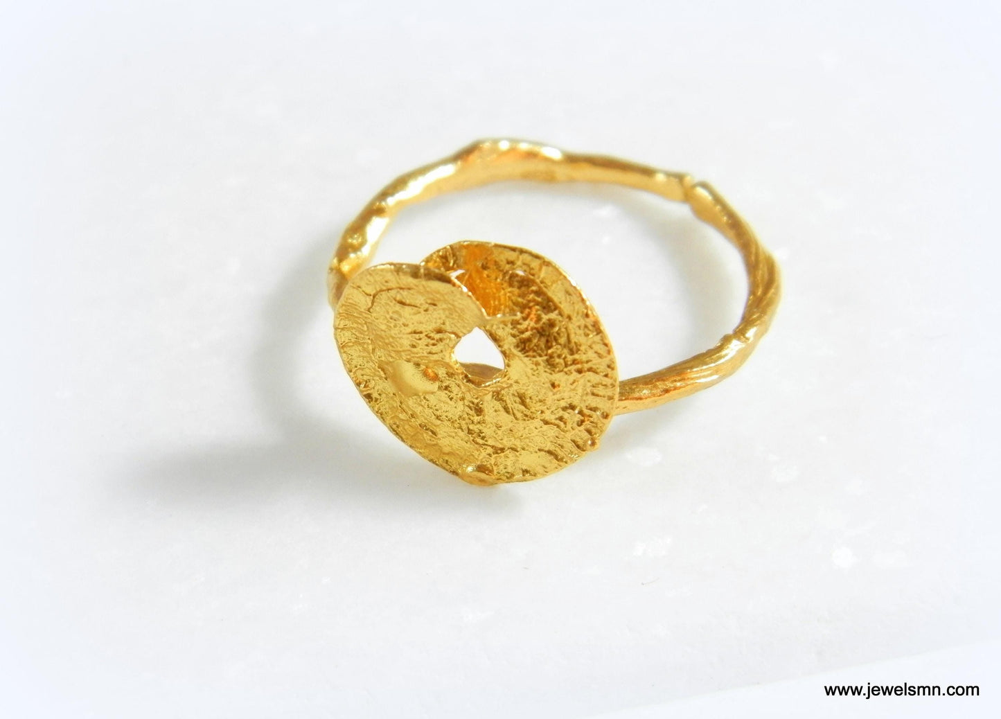 Real Tree Twig Leaf Ring, 14K Gold Plated Brass Jewelry, Handmade Minimalist Jewelry Gift, Birthday Gift for Women, Eco Boho Fashion