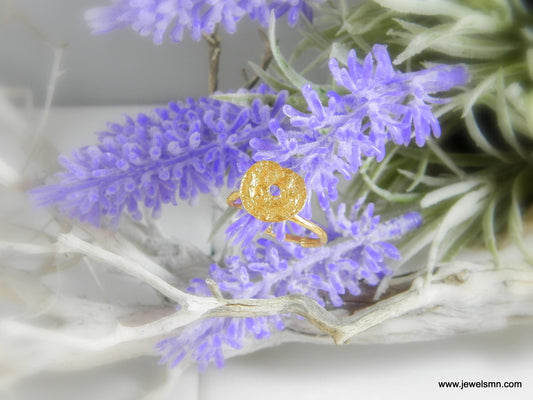 Real Tree Twig Leaf Ring, 14K Gold Plated Brass Jewelry, Handmade Minimalist Jewelry Gift, Birthday Gift for Women, Eco Boho Fashion