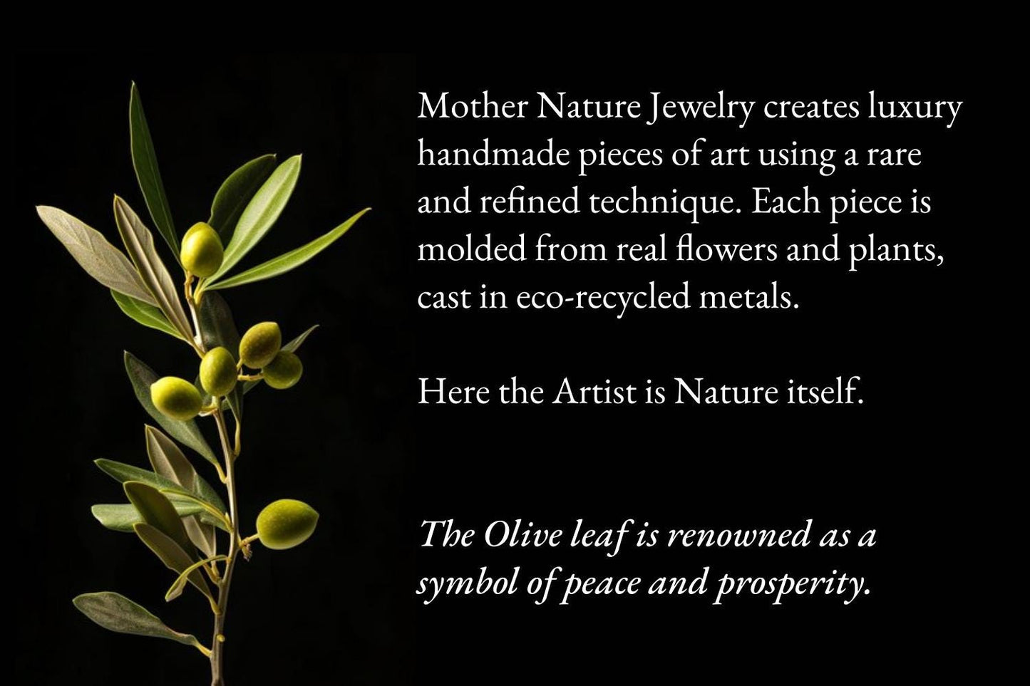 Real Olive Branch Gold Band Ring, Handmade Nature Jewelry, Organic Botanical Band, Gift for Peace & Protection, 14K Gold Plated Sterling Silver 925