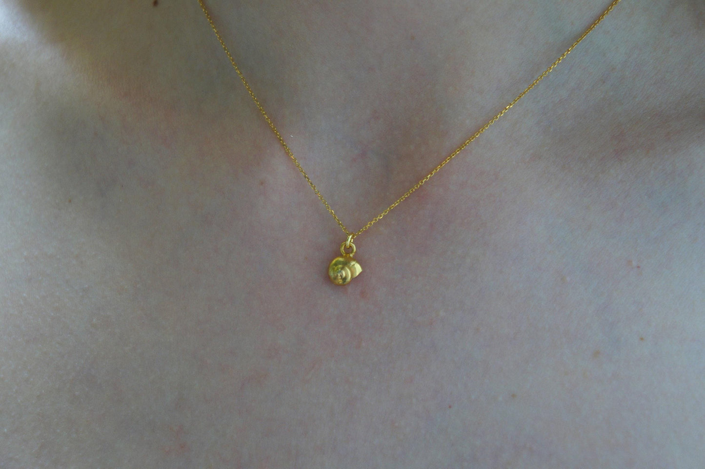 Sea Shell Pendant Necklace: Minimalist Nature Jewelry (Gold-Plated)