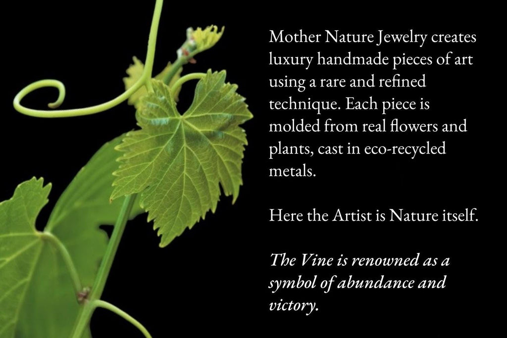 Handmade Vine Leaf Ring - Solid Gold Adjustable Statement Jewelry