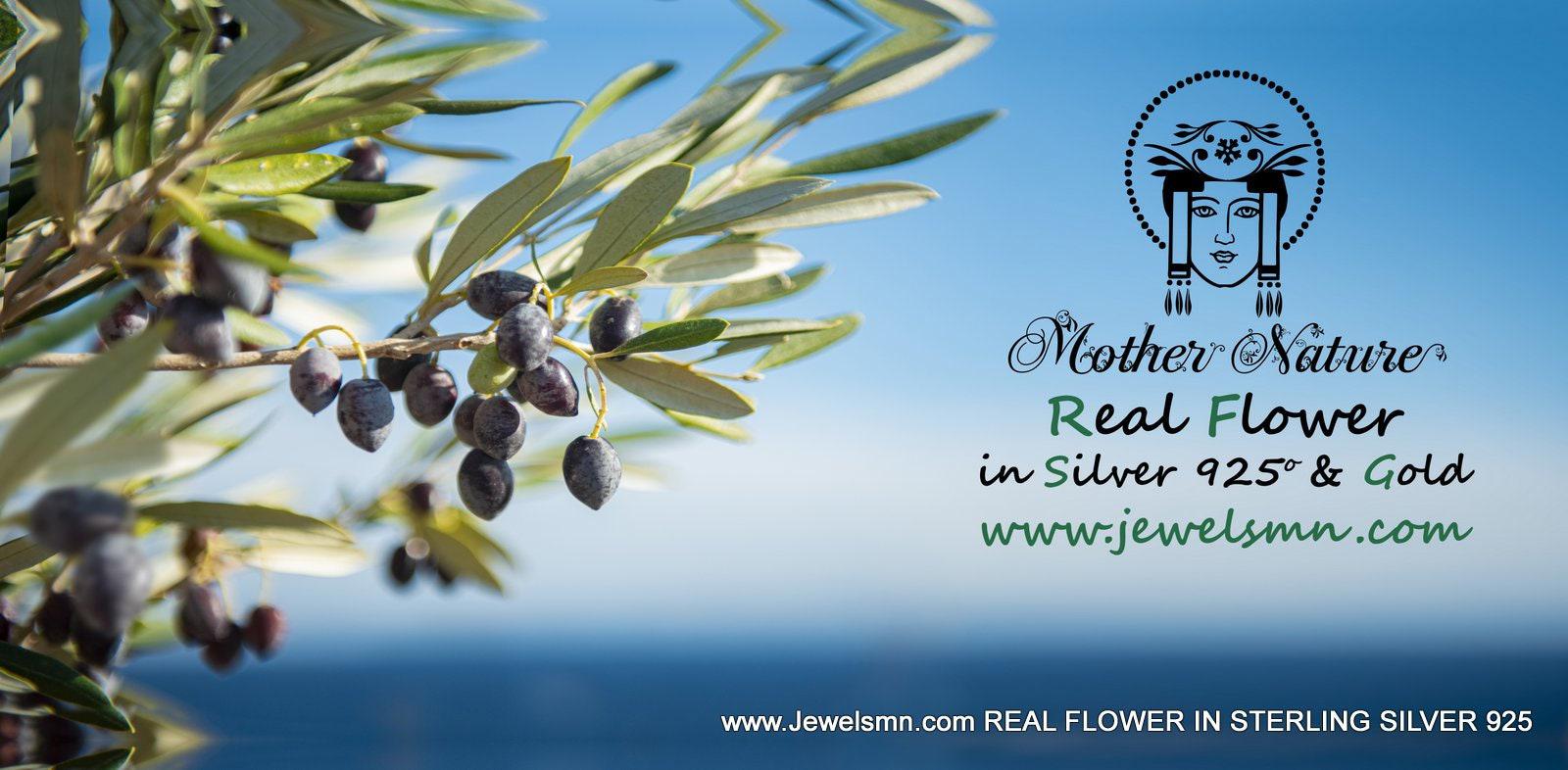 Real Olive Branch Silver Ring, Handmade Nature Jewelry, Organic Botanical Band, Gift for Peace & Protection, Sterling Silver 925