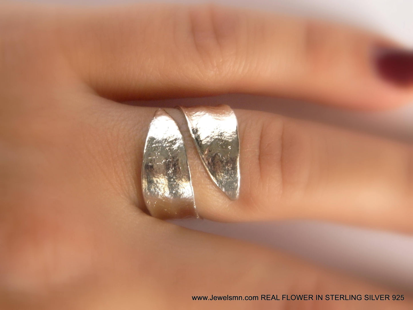 Gold Olive Leaf Ring, Handmade Nature Jewelry, Handmade Statement Band, Gift for Peace and Success, Eco Sustainable Sterling Silver 925