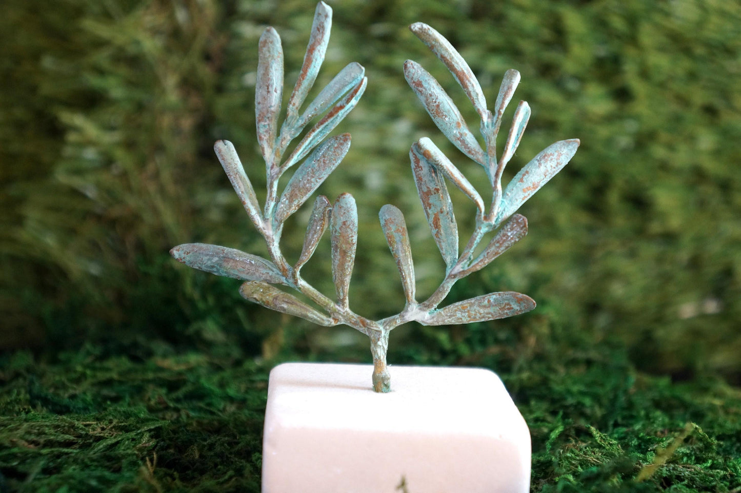 Olive Branch Tree Sculpture, Gold-Plated or Silver-Plated Brass, Home Decor, Decorative Sculpture, Greek-Style Decoration