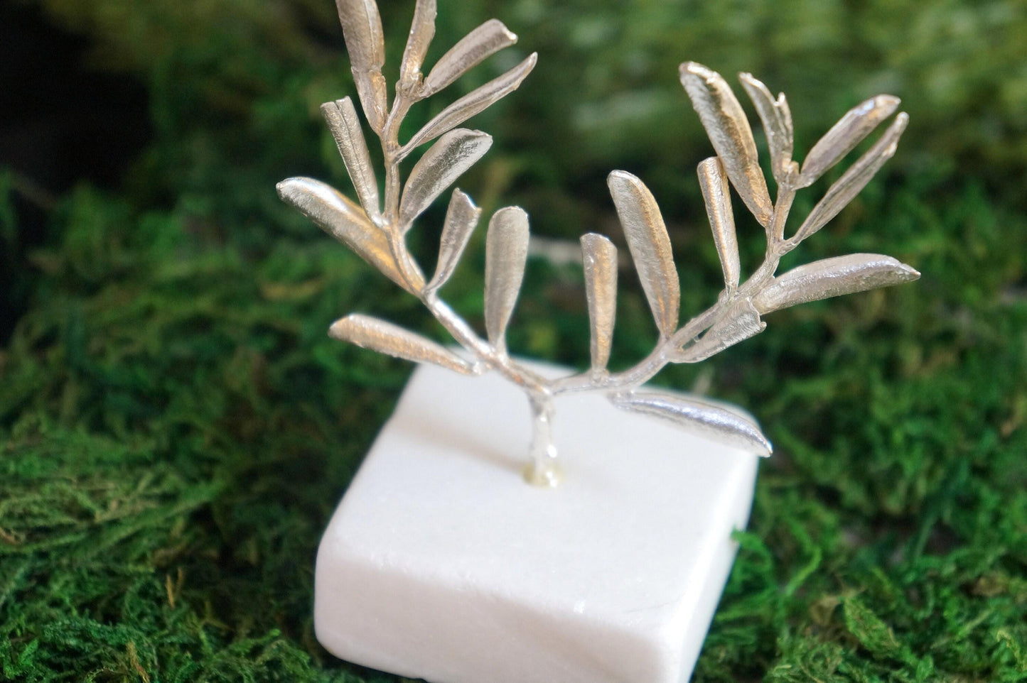 Olive Branch Tree Sculpture, Gold-Plated or Silver-Plated Brass, Home Decor, Decorative Sculpture, Greek-Style Decoration