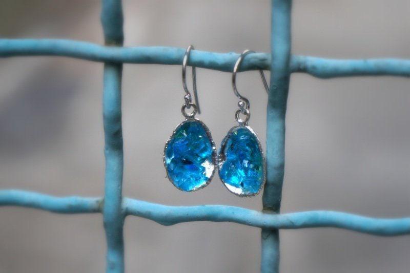 Real Sea Shell Earrings with Murano, Handmade Nature Jewelry, Beach Dangles, Summer Gift for Vitality & Radiance, Sterling Silver 925