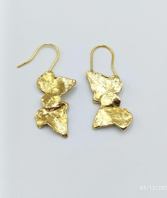Real Ivy Leaf Earrings, Handmade Nature Jewelry, Organic Forest Studs or Dangles, Gift for Luck & Prosperity, Sterling Silver 925
