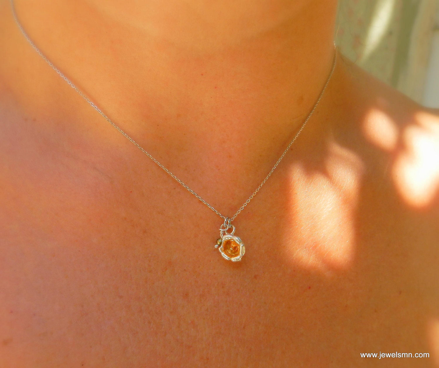 Real Lily of the Valley Flower Necklace, Sterling Silver 925 Pendant, Handmade Minimalist Jewelry Gift, Birthday Gift for Women, Boho Style