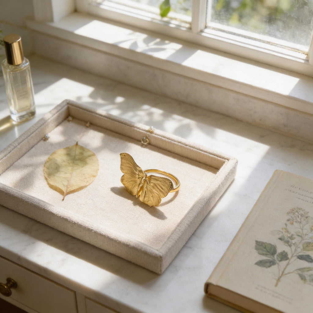 Real Butterfly Ring, 14K Gold Plated Brass Jewelry, Handmade Statement Jewelry Gift, Birthday Gift for Women, Nature Inspired Fashion
