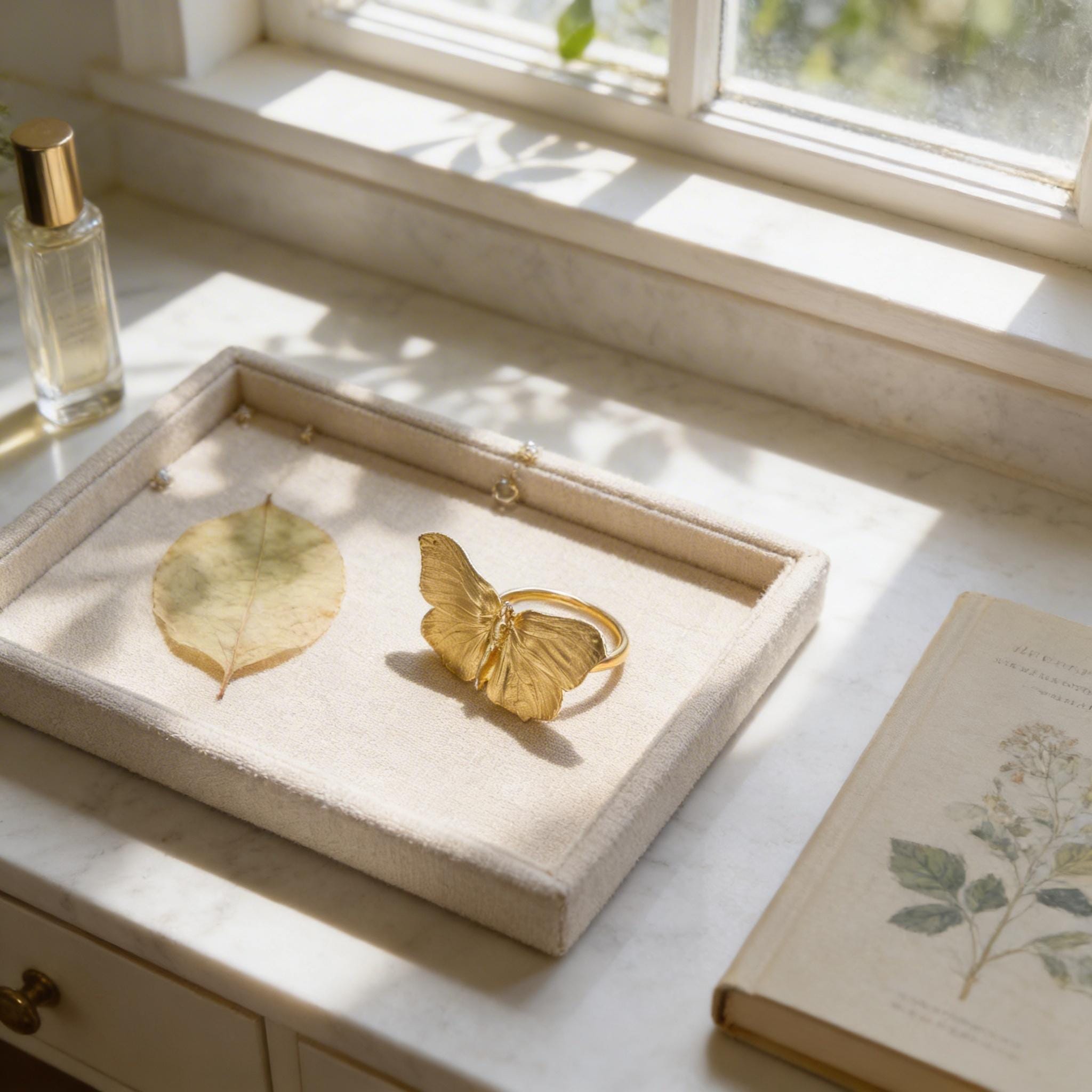 Real Butterfly Ring, 14K Gold Plated Brass Jewelry, Handmade Statement Jewelry Gift, Birthday Gift for Women, Nature Inspired Fashion