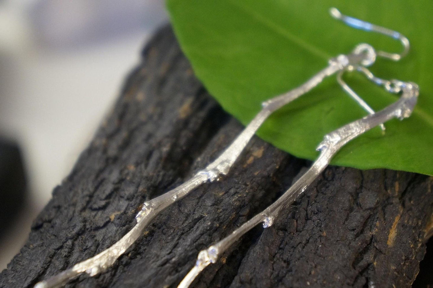 Real Olive Branch Earrings, Handmade Nature Jewelry, Organic Tree Dangles, Gift for Health & Resilience, Sterling Silver 925