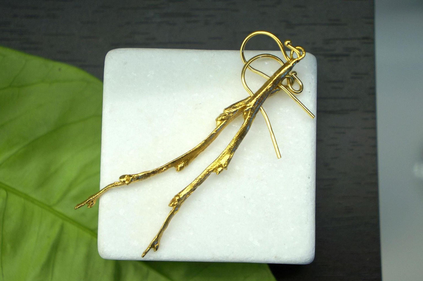 Real Olive Branch Earrings, Handmade Nature Jewelry, Organic Tree Dangles, Gift for Health & Resilience, Sterling Silver 925
