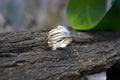 Real Pine Branch Ring, Handmade Nature Jewelry, Organic Tree Band, Boho Gift for Resilience & Health, Eco Sustainable Sterling Silver 925