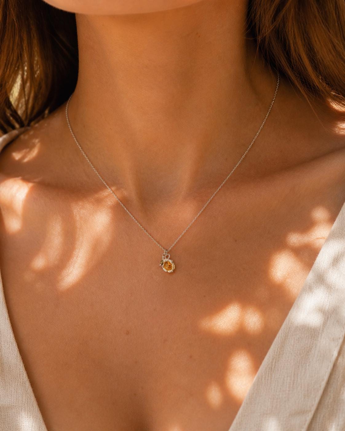 Real Lily of the Valley Flower Necklace, Sterling Silver 925 Pendant, Handmade Minimalist Jewelry Gift, Birthday Gift for Women, Boho Style
