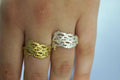 Real Cypress Leaf Ring, Gold Plated on Sterling Silver 925 Jewelry, Handmade Minimalist Jewelry Birthday Gift for Women