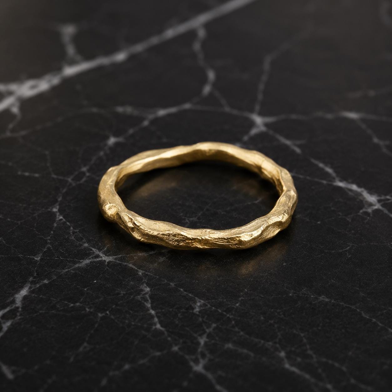 Dainty Branch Ring, Handmade Minimalist Jewelry, Organic Promise Band, Eco Gift for Vitality & Luck, Gold or Sterling Silver 925