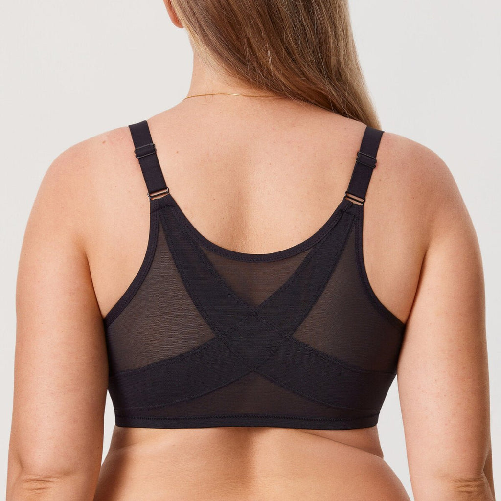 Lace Front Closure Posture Support Underwire Full Coverage Bra