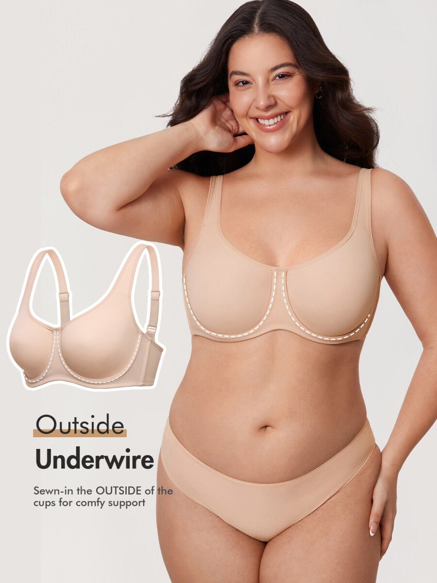 Ultra-Thin Confishape Full Coverage Plus Size Underwire Bra