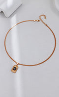 Textured Pattern Black Zircon Necklace
